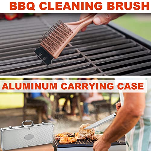 N NOBLE FAMILY 21PCS Professional Stainless Steel Grill Accessories Set for Men Dad Women - Perfect Grill Gift on Father's Day, Christmas, Birthday - Complete BBQ Kit for Outdoor Camping Barbecue