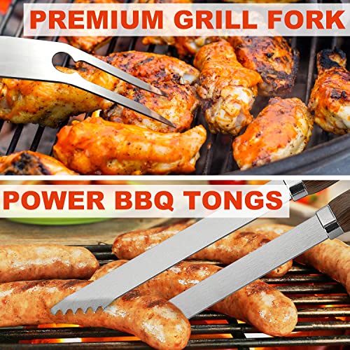 N NOBLE FAMILY 21PCS Professional Stainless Steel Grill Accessories Set for Men Dad Women - Perfect Grill Gift on Father's Day, Christmas, Birthday - Complete BBQ Kit for Outdoor Camping Barbecue