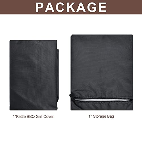 Flymer Charcoal Grill Cover Round Waterproof BBQ Grill Cover 30 Inch for Weber Charcoal Grill