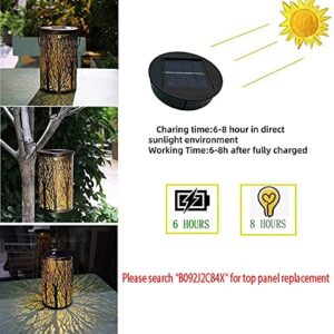 Solar Garden Lights, Kwaiffeo Solar Lanterns for Garden Patio Decor, Retro Solar Table Lights with 2 Solar Top Panels, Birthday Gifts for Women, Gifts for Mom Grandma, 1 Pack