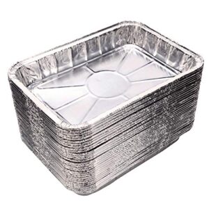 weber grills compatible drip pans [30-pack], bulk package, aluminum foil bbq grease pans for easy drain management of weber grills - 7 1/2" x 5"