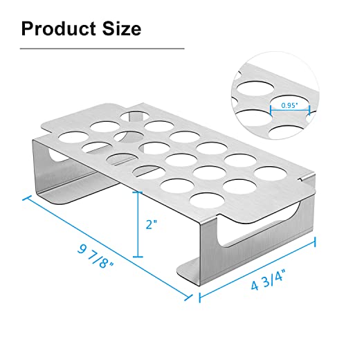 Zemibi Grill Pepper Rack for Smoker, Barbecue Stainless Steel Grilling Roasting Rack 18 Capacity with Handle, Cooking Chili Pepper and Chicken Wings & Legs Roaster on BBQ Oven or Smoker, Non-Stick