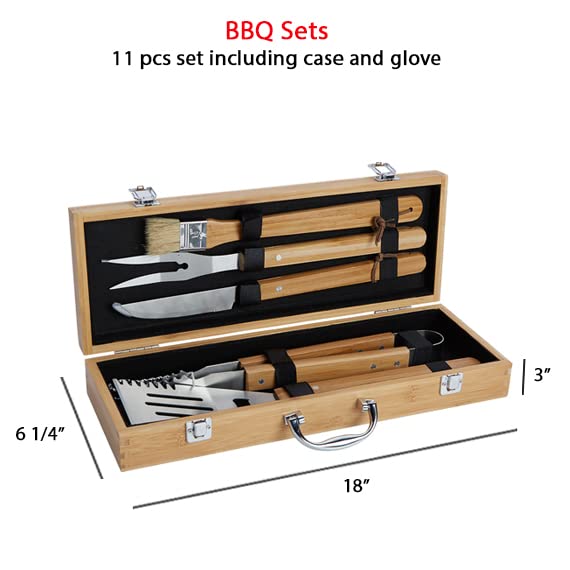 Personalized BBQ Set, Grill Set for Men, Custom BBQ Set, Gift for Dad Husband, Engraved BBQ Grill Set, Grilling Tools, BBQ Grill Utensil Set, Groomsmen Gift, 10 pc Set