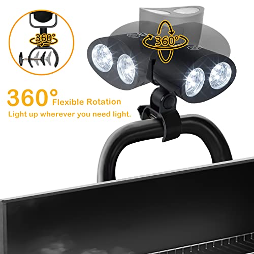 RVZHI Grill Light, Gifts for Dad from Son Daughter, Outdoor 360 Degree Flexible BBQ Light with 10 Super Bright LED Lights, BBQ Grill Accessories with Sturdy C-Clamp Fits Most Handle, Battery Included