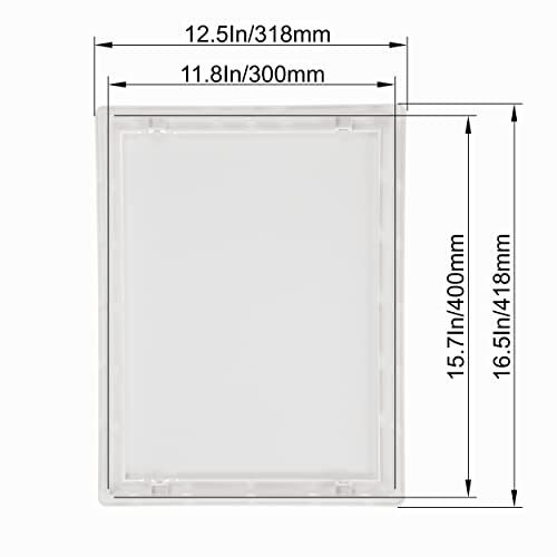 12" x 16" White Plastic Access Panel. Service Shaft Door Panel. Plumbing, Electricity, Heating, Alarm Wall Access Panel for Drywall. Bathroom Services Access Hole Cover. (12" x 16")