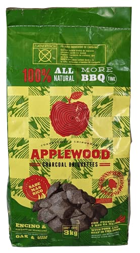 Billy Buckskin Co. Oak & Apple Charcoal Briquettes | Burns Hotter, Longer & Cleaner | 100% Natural Oak & Apple Wood | Prized Flavor Briquettes | Lights Easily | 6.5-Pound Bag