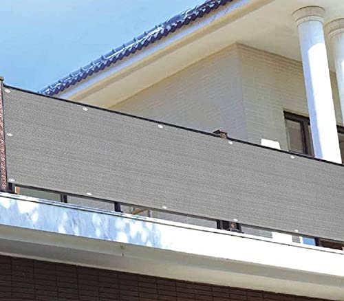 ALBN Balcony Privacy Screen Outdoor Windshield Privacy Protection HDPE Tear Resistance with Rope & Cable Ties, for Fence Patio, Height 75cm/90cm (Color : Mixed Gray, Size : 90x500cm)