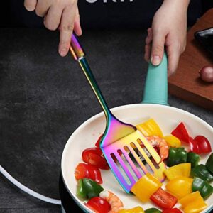 Berglander Spatula, Stainless Steel Rainbow Slotted Turner, Colorful Spatulas With Titanium Plating, Spatula For Cooking, Kitchen Spatulas, Barbeque Turner, Spatulas For BBQ (Rainbow)