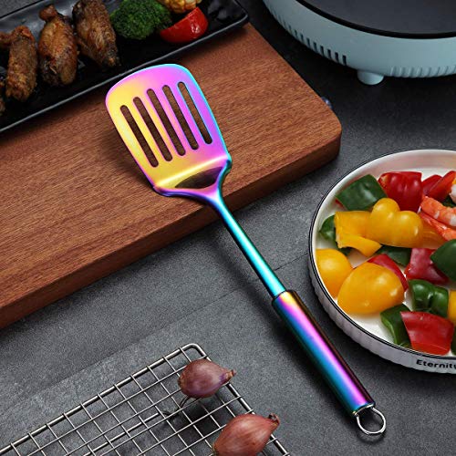 Berglander Spatula, Stainless Steel Rainbow Slotted Turner, Colorful Spatulas With Titanium Plating, Spatula For Cooking, Kitchen Spatulas, Barbeque Turner, Spatulas For BBQ (Rainbow)