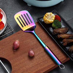 Berglander Spatula, Stainless Steel Rainbow Slotted Turner, Colorful Spatulas With Titanium Plating, Spatula For Cooking, Kitchen Spatulas, Barbeque Turner, Spatulas For BBQ (Rainbow)