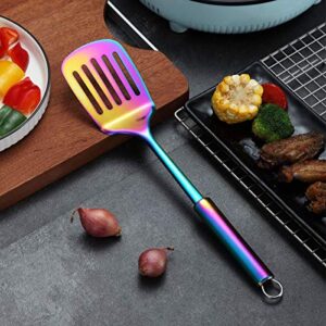 Berglander Spatula, Stainless Steel Rainbow Slotted Turner, Colorful Spatulas With Titanium Plating, Spatula For Cooking, Kitchen Spatulas, Barbeque Turner, Spatulas For BBQ (Rainbow)