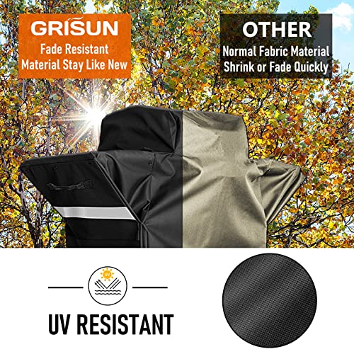 Grisun Grill Cover for Char Broil TRU Infrared Patio Bistro Electric Grill with Side Shelves 17602047, 17602048, 17602066 Heavy Duty BBQ Grill Cover with Grill Brush