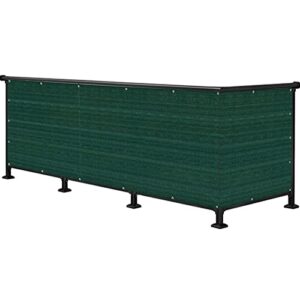 albn balcony privacy protective screens fence cover uv-proof 85% blockage metal holes easy to install for garden yard wall, with cable ties (color : dark green, size : 1.2x10m)