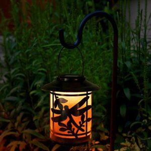 Solar Lanterns Outdoor Waterproof , Dragonfly Pattern Solar Lantern Outdoor Hanging with Handle, Metal LED Christmas Solar Outdoor Lights for Garden Patio Porch Pathway Yard Tabletop Decoration