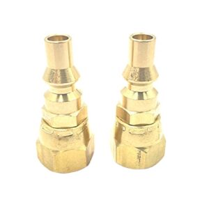 2pcs 1/4" Low Pressure Quick Contact Fittings Brass,RV Propane Contact Conversion Fittings for Gas Appliance Heater Grill Fire Pit and RV Quick Connect,1/4" Quick Key Connect Plug x 3/8" Female Flare