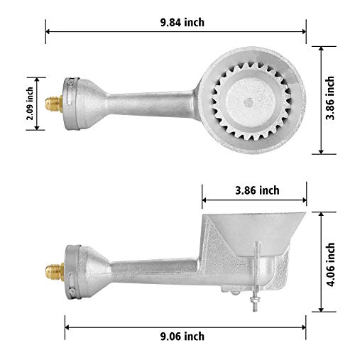 WADEO High Pressure Cast-Iron Round Burner Head, Propane Burner Head with 4FT 20 PSI Adjustable High Pressure Propane Regulator with Hose and Brass Fitting