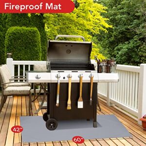 Towallmark Grill Mat 60×42 Inch, Glass Fiber Large Grill Pads,Double-Sided Fireproof Deck and Patio Protective Mats,Perfect for Outdoor BBQ,Gas Grills, Oil Fryers,Lawn