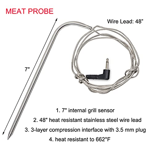 DONSIQIZZ Temperature Probe Replacement for Louisiana Pellet Grill Thermometer Meat Probe Sensor