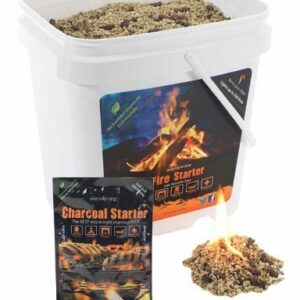 Instafire 2-Gallon Bucket of Eco-Friendly Granulated Bulk Fire Starter and One Pack of Charcoal Briquette Starter