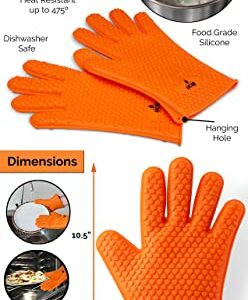 AMZ BBQ CLUB Grilling Accessories - Silicone BBQ Gloves, Food Grade Meat Claws, Digital Grilling Thermometer | BBQ Set for Cooking Grilling Barbecue Roasting Baking Open Flame