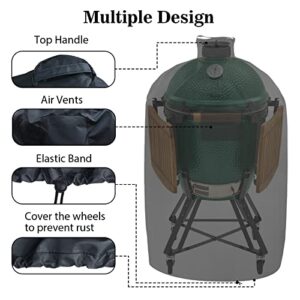 29 in Grill Full Cover for Large Big Green Egg,Kamado Classic Joe Ceramic Grill,29 Inch Dia Waterproof Outdoor Grill Cover Smoker Accessories Long Enough to Cover Wheel