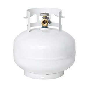 Flame King YSN11SQT 11 Pound Propane Tank Cylinder Squatty with Type 1 OPD Valve, White and GasOne 50180 Refill Adapter for 1lb Propane Tanks & Fits 20lb Tanks, Black