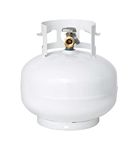 Flame King YSN11SQT 11 Pound Propane Tank Cylinder Squatty with Type 1 OPD Valve, White and GasOne 50180 Refill Adapter for 1lb Propane Tanks & Fits 20lb Tanks, Black