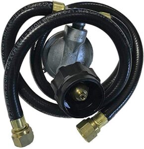 gas grill dual propane lp gas 21" hose and vertical gas regulator assembly