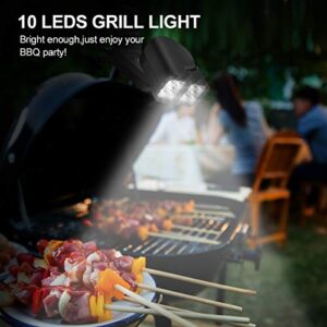 Barbecue Grill Light,Touch Switch With 10 super bright LED lights, which can be rotated at multiple angles,Waterproof & Heat Resistant for Gas/Charcoal/Electric Grill Working/Reading/Camping/BBQ Pit