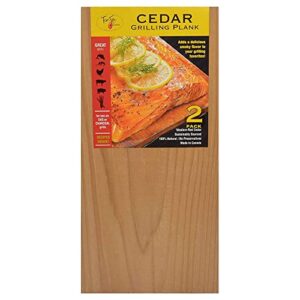 truefire 5.5 x 16” cedar grilling planks for adding smoky flavor to salmon, seafood, beef, poultry & veggies, western red cedar, (24-pack)