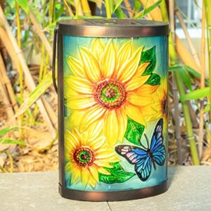 Hanging Solar Lantern Outdoor Waterproof LED Solar Lights Sunflower Decorative Solar Lanterns Tabletop Lamp for Outdoor Patio Garden Yard Decor