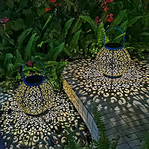 6Pack Moon Star Solar Lights Outdoor Decorative +1Pack Outdoor Solar Lantern