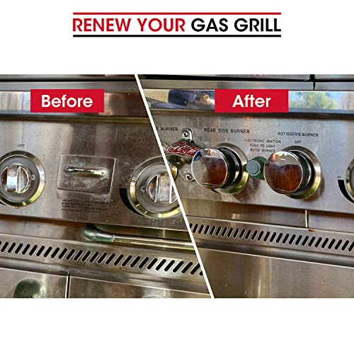 Unicook Grill Control Knobs Replacement 2 Pack, Gas Grill Burner Knob Kit, Fits BBQ Gas Grills with D Shaped Valve Stem, NOT Fit Kitchen or Recessed Flush Valve Stem, Include 2 Knobs and 6 Adaptors