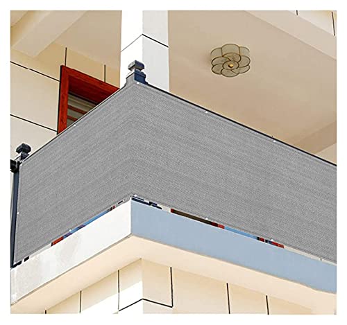 ALBN Balcony Privacy Screen for Balcony Garden Privacy Protection HDPE UV Protection Tear Resistance with Metal Holes, Height 70cm/80cm (Color : Gray, Size : 80x250cm)