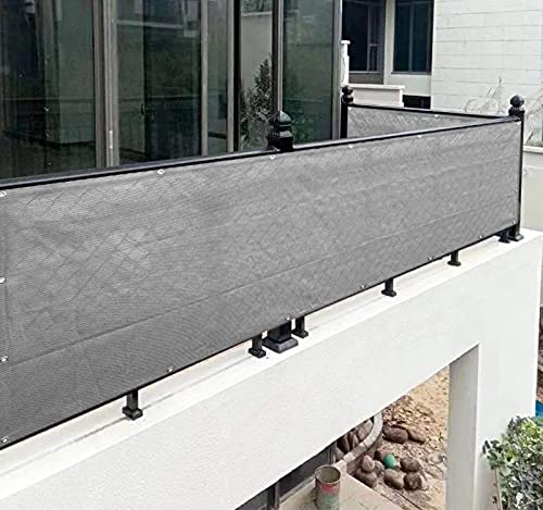 ALBN Balcony Privacy Screen for Balcony Garden Privacy Protection HDPE UV Protection Tear Resistance with Metal Holes, Height 70cm/80cm (Color : Gray, Size : 80x250cm)