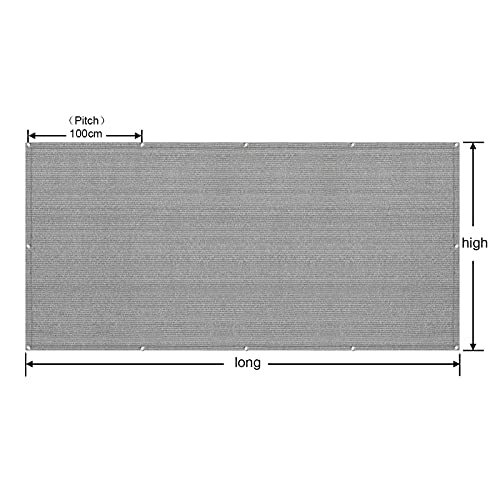 ALBN Balcony Privacy Screen for Balcony Garden Privacy Protection HDPE UV Protection Tear Resistance with Metal Holes, Height 70cm/80cm (Color : Gray, Size : 80x250cm)