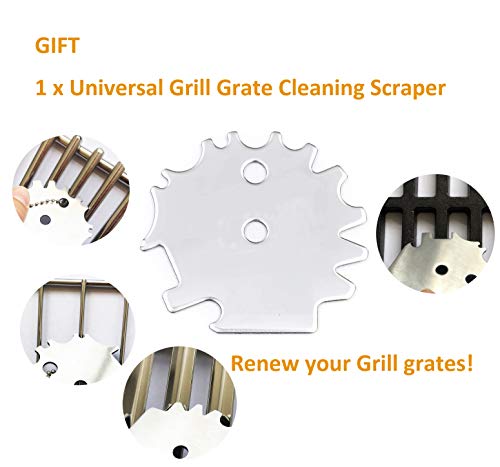 GRILLJOB 4 Pack Bull BBQ Grill Grate Replacement Parts for 16517 Bull BBQ Angus, Brahma, Lonstar Select, Outlaw Steer Premium, Lonestar Select, 7 Burner Premium - SS304 7.5" x 19.25"