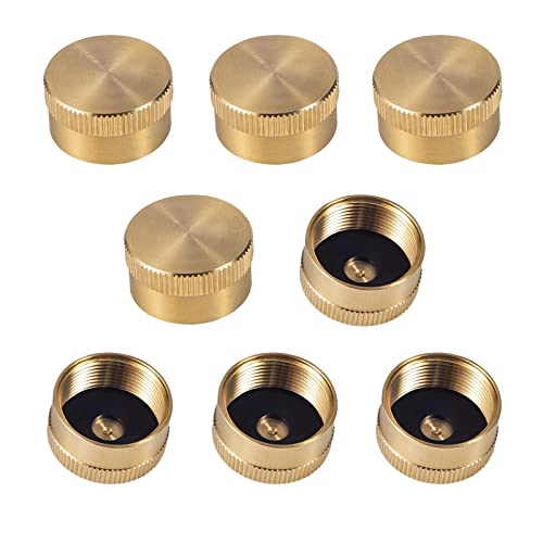 Fachmann Solid Brass Refill Propane Bottle Cap Universal for All 1 LB Gas Tank Cylinder (8PCS)