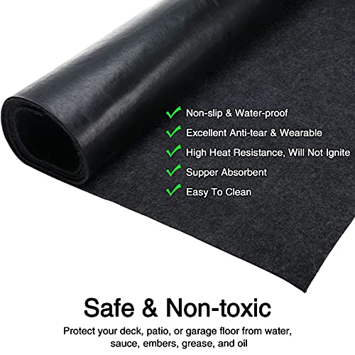 Under Grill Mat 36x60 Inch, BBQ Grilling Pad Floor Mat, Absorbent Oil Pad Protecting Decks and Patios, Reusable and Waterproof