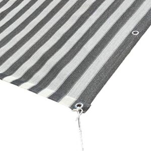 ALBN Sun Shade Mesh, Stripe Privacy Screen Weatherproof with Metal Hole for Balcony Patio Fences Privacy Protection Hood, 51 Sizes (Color : Gray White, Size : 80x360cm)