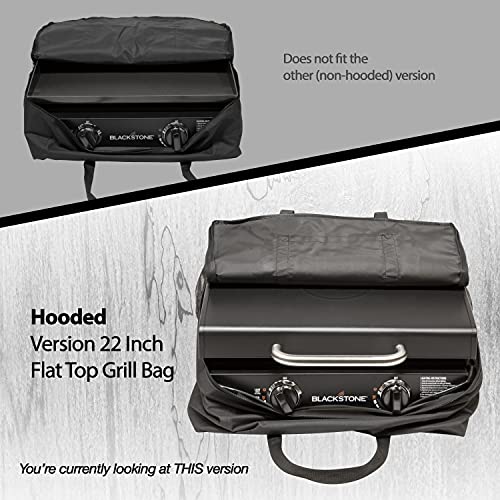 Portable 22" Hooded Griddle Carry Bag for Blackstone 22 Inch Griddle and Similar Table Top Grills, Includes Deluxe Storage Pockets for BBQ Toolkit Accessories, Utensils and Squeeze Bottles