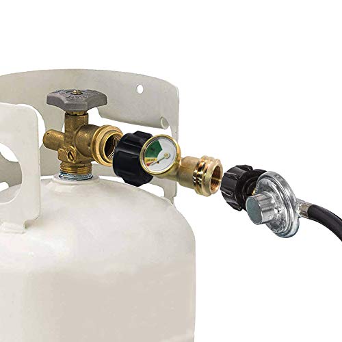 Camplux Propane Tank Gauge, Leak Detector Gas Pressure Meter, Universal for for RV Camper, BBQ Gas Grill, Fire Pit