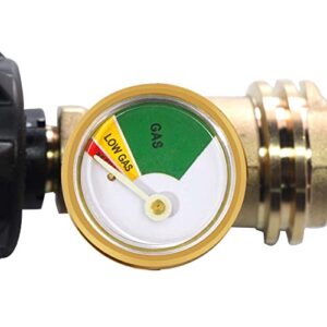 Camplux Propane Tank Gauge, Leak Detector Gas Pressure Meter, Universal for for RV Camper, BBQ Gas Grill, Fire Pit
