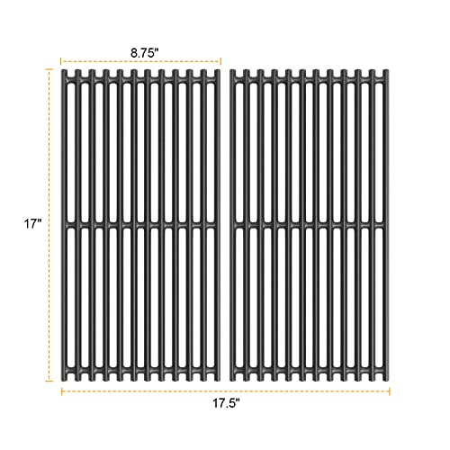 BBQ-PLUS Cooking Grates for Charbroil Commercial TRU-Infrared 2 Burner 463644220 463632320 463642316 463675016 463644220 G369-0030-W2,Cast Iron Grill Grids Replacement Parts for Charbroil,2 Pack