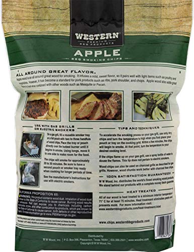 Western Popular BBQ Smoking Wood Chip Variety Pack Bundle (3) - Popular Flavors - Apple & Hickory, with Cherry