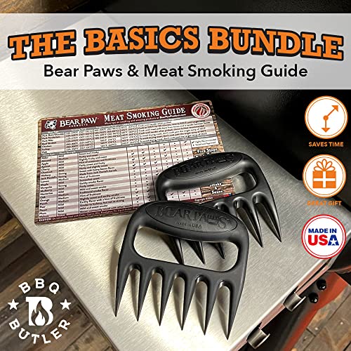 Bear Paws Meat Forks - Meat Shredders - Includes Meat Smoking Guide Magnet