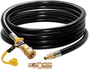dozyant 12ft propane quick hose disconnect conversion kit for weber q grill, easy connects to rv trailer low pressure system