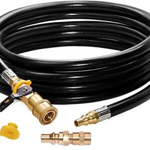 DOZYANT 12FT Propane Quick Hose Disconnect Conversion Kit for Weber Q Grill, Easy Connects to RV Trailer Low Pressure System