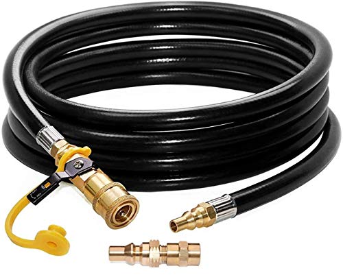 DOZYANT 12FT Propane Quick Hose Disconnect Conversion Kit for Weber Q Grill, Easy Connects to RV Trailer Low Pressure System