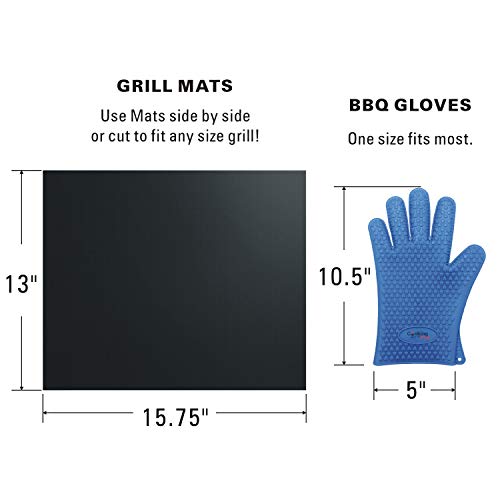 8 Piece Ultimate Smoker & BBQ Tool Set - Non-Stick Grill Mats, Grilling Gloves, Meat Shredder Claws, Basting Brush, and Tongs with Reusable Travel & Storage Case